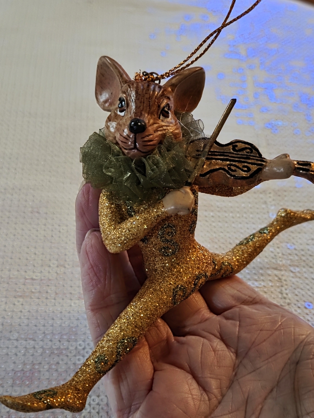 retired Katherine's Collection Nutcracker Ballet Mouse ornament Playing Violin